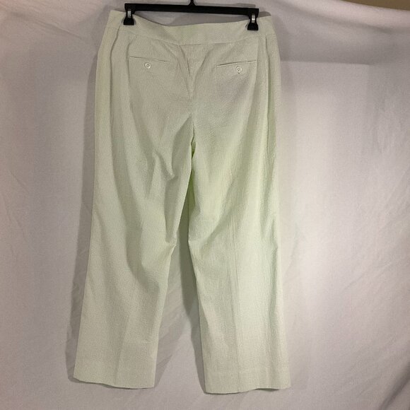 Brooks Brothers Seersucker Pants-Green/White Stripe, Wide Leg SZ 14 - Picture 3 of 10